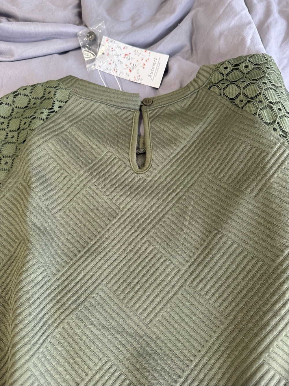 Automet Olive Green Ribbed Knit Top - Picture 6 of 6